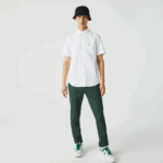 Men Lacoste V0ZN450 White 001 Regular Fit Cotton Shirt - Image 2