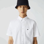 Men Lacoste V0ZN450 White 001 Regular Fit Cotton Shirt
