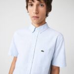 Men Lacoste V0ZN451 Blue HBP Regular Fit Cotton Shirt