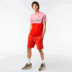 Men Lacoste V0ZN453 Orange 02K Organic Brushed Cotton Fleece Shorts