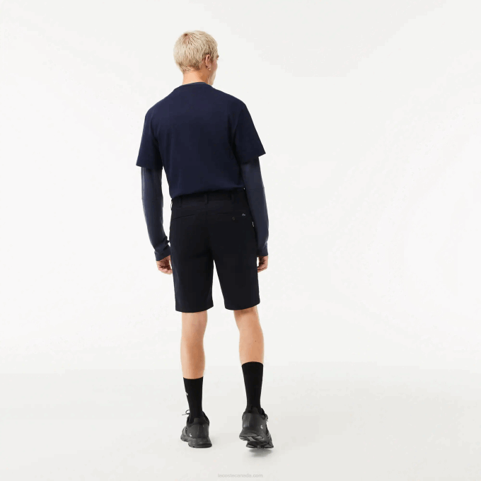 Men Lacoste V0ZN454 Navy Blue HDE Slim Fit Stretch Cotton Bermuda Shorts - Image 3