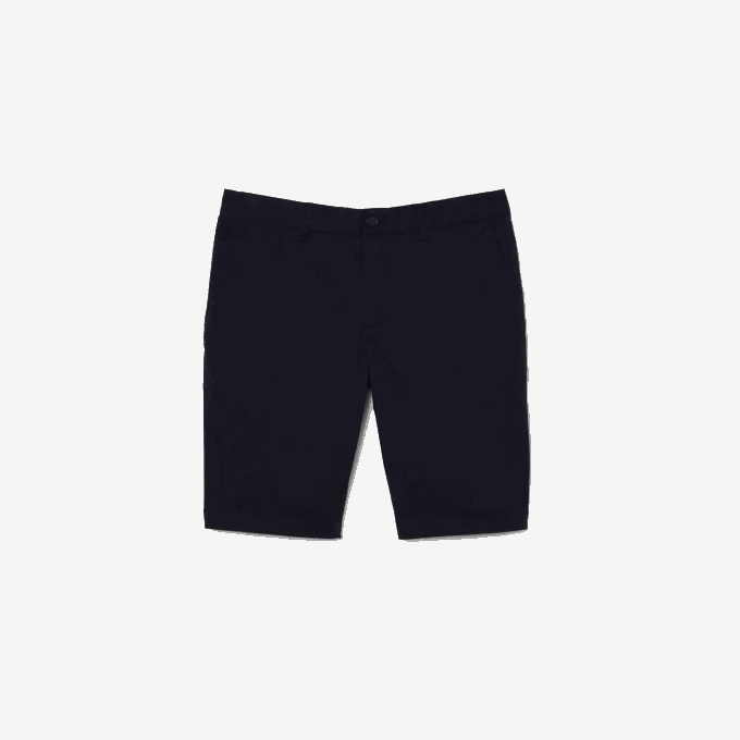 Men Lacoste V0ZN454 Navy Blue HDE Slim Fit Stretch Cotton Bermuda Shorts - Image 5
