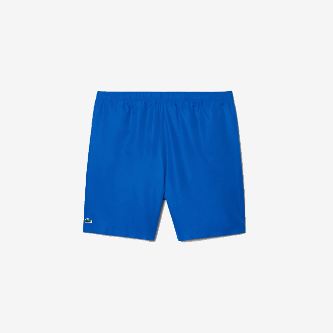 Men Lacoste V0ZN457 Blue KXB SPORT Logo Stripe Shorts - Plus Size - Big - Image 1