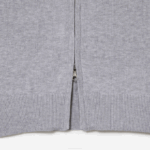 Men Lacoste V0ZN459 Grey Chine CCA Stand-Up Collar Organic Cotton Zippered Sweater - Image 6
