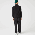 Men Lacoste V0ZN462 Grey EL6 Stand-Up Collar Organic Cotton Zippered Sweater - Image 3