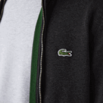 Men Lacoste V0ZN462 Grey EL6 Stand-Up Collar Organic Cotton Zippered Sweater - Image 4