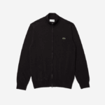 Men Lacoste V0ZN462 Grey EL6 Stand-Up Collar Organic Cotton Zippered Sweater - Image 5