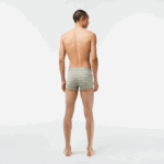 Men Lacoste V0ZN467 Khaki Green Grey Chine GC9 3-Pack Contrast Waist Trunks - Image 3