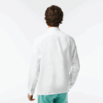 Men Lacoste V0ZN469 White 001 Linen Shirt - Image 3