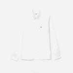 Men Lacoste V0ZN469 White 001 Linen Shirt - Image 4