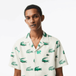 Men Lacoste V0ZN473 White 70V Golf Printed Short-Sleeve Shirt - Image 2