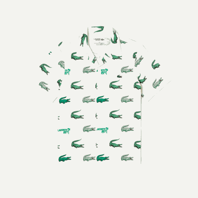 Men Lacoste V0ZN473 White 70V Golf Printed Short-Sleeve Shirt - Image 4