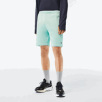 Men Lacoste V0ZN475 Mint LGF Organic Brushed Cotton Fleece Shorts - Image 2