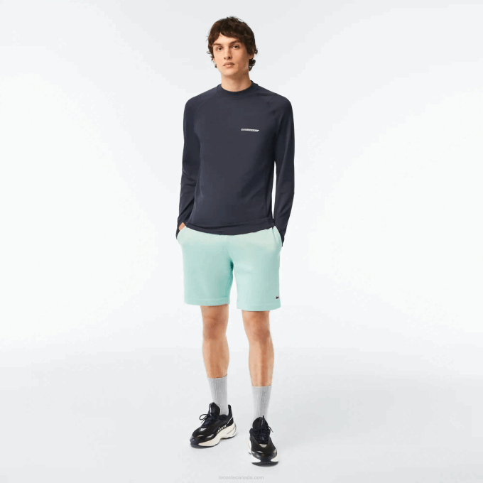 Men Lacoste V0ZN475 Mint LGF Organic Brushed Cotton Fleece Shorts - Image 1