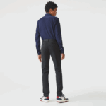 Men Lacoste V0ZN477 Black 031 New Classic Slim Fit Stretch Cotton Pants - Image 3