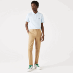 Men Lacoste V0ZN479 Beige 02S New Classic Slim Fit Stretch Cotton Pants - Image 6