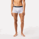 Men Lacoste V0ZN482 Purple Navy Blue Grey Chine GGJ Casual Boxer Brief 3-Pack - Image 2