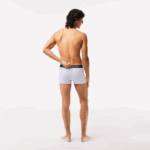 Men Lacoste V0ZN482 Purple Navy Blue Grey Chine GGJ Casual Boxer Brief 3-Pack - Image 3