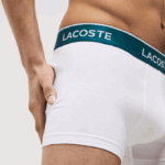 Men Lacoste V0ZN483 White 001 Casual Boxer Brief 3-Pack - Image 4