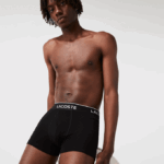 Men Lacoste V0ZN484 Black 031 Casual Boxer Brief 3-Pack