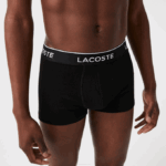 Men Lacoste V0ZN484 Black 031 Casual Boxer Brief 3-Pack - Image 4