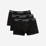 Men Lacoste V0ZN484 Black 031 Casual Boxer Brief 3-Pack - Image 5