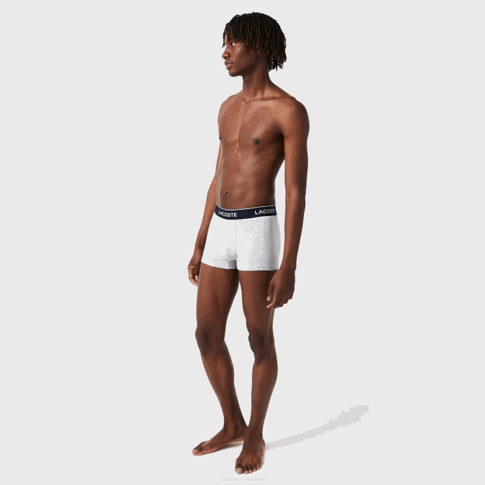 Men Lacoste V0ZN485 Grey Chine CCA Casual Boxer Brief 3-Pack - Image 1