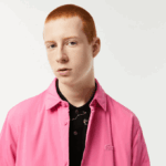 Men Lacoste V0ZN498 Pink 2R3 Water Repellent Overshirt - Image 2