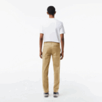 Men Lacoste V0ZN499 Beige CB8 Slim Fit Stretch Cotton Chinos - Image 3