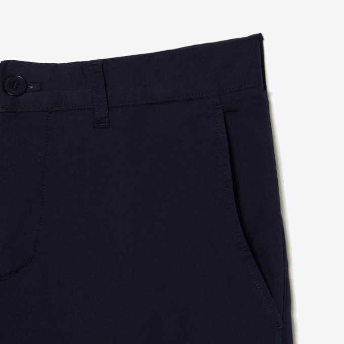 Men Lacoste V0ZN500 Navy Blue 166 Slim Fit Stretch Cotton Chinos - Image 5