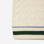 Men Lacoste V0ZN504 White R1T Cable Knit Sweater Vest in Organic Cotton - Image 2
