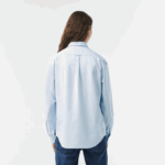 Men Lacoste V0ZN505 Blue HBP Buttoned Collar Oxford Cotton Shirt - Image 3