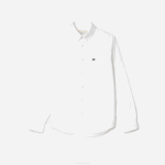 Men Lacoste V0ZN506 White 001 Buttoned Collar Oxford Cotton Shirt