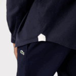 Men Lacoste V0ZN507 Navy Blue 423 Buttoned Collar Oxford Cotton Shirt - Image 7