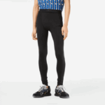 Men Lacoste V0ZN509 Black 031 SPORT Recycled Polyester Leggings - Image 2