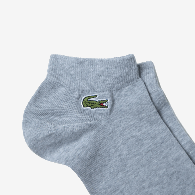 Men Lacoste V0ZN510 Grey Chine Navy Blue White 5KC SPORT Low-Cut Socks 3-Pack - Image 2