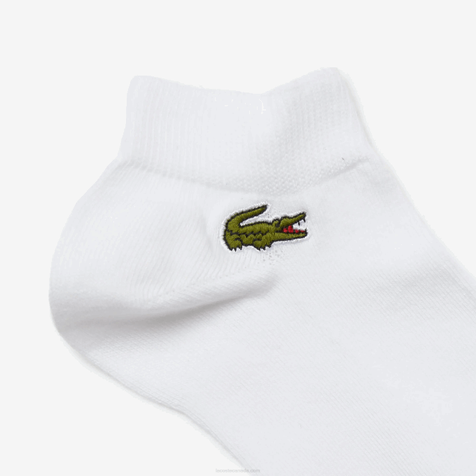 Men Lacoste V0ZN511 White Z92 SPORT Low-Cut Socks 3-Pack - Image 2