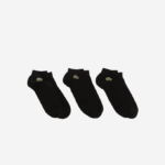 Men Lacoste V0ZN512 Black 8VM SPORT Low-Cut Socks 3-Pack