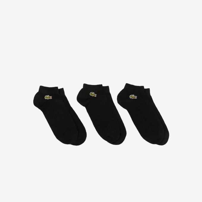 Men Lacoste V0ZN512 Black 8VM SPORT Low-Cut Socks 3-Pack - Image 1