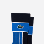 Men Lacoste V0ZN516 Blue White BQX SPORT Jersey Socks - Image 2