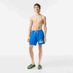 Men Lacoste V0ZN518 Blue KXB Quick-Dry Swim Trunks with Travel Bag