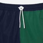 Men Lacoste V0ZN520 Navy Blue Green White AST Recycled Polyester Colorblock Swim Trunks - Image 7