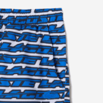 Men Lacoste V0ZN524 White Blue ANY Two-Tone Print Swim Trunks - Image 6