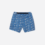 Men Lacoste V0ZN524 White Blue ANY Two-Tone Print Swim Trunks - Image 8
