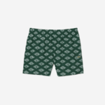 Men Lacoste V0ZN530 Green White YRR Two-Tone Monogram Print Swim Trunks - Image 4