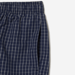 Men Lacoste V0ZN532 Navy Blue White XCH Recycled Polyester Checked Swim Trunks - Image 6