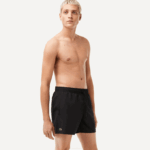Men Lacoste V0ZN534 Black Green 964 Light Quick-Dry Swim Shorts