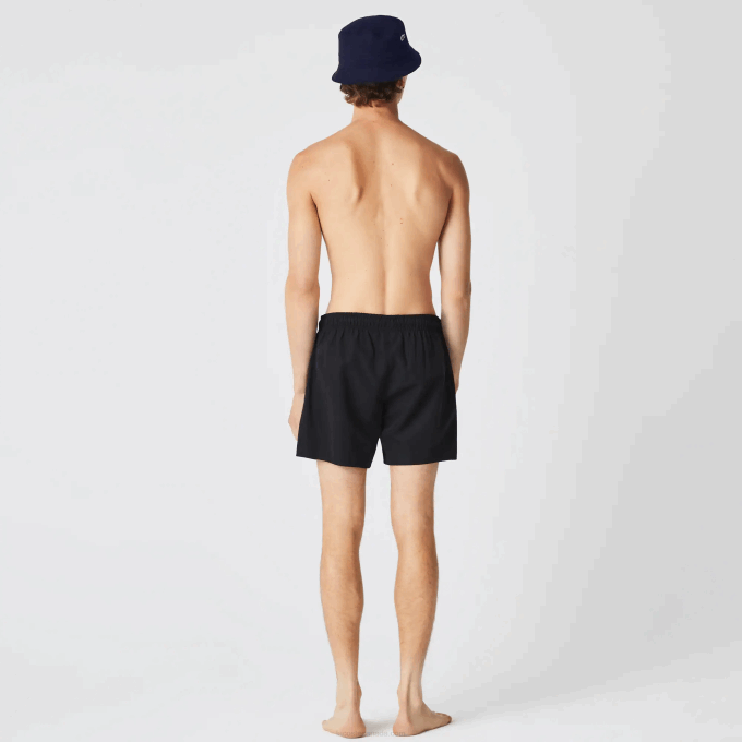 Men Lacoste V0ZN535 Black Navy Blue DY4 Light Quick-Dry Swim Shorts - Image 3