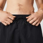 Men Lacoste V0ZN535 Black Navy Blue DY4 Light Quick-Dry Swim Shorts - Image 4
