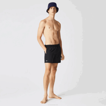 Men Lacoste V0ZN535 Black Navy Blue DY4 Light Quick-Dry Swim Shorts